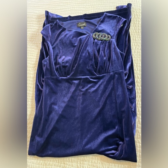 Blue Floor length Split Leg Dress - Picture 4 of 8